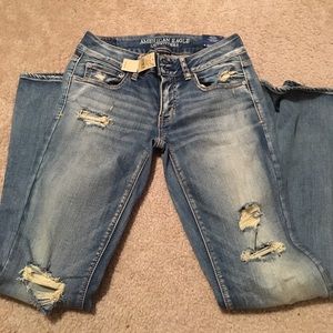 American Eagle bootcut distressed jeans NWT